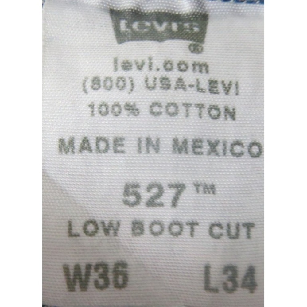 VTG Y2K Levis 527 Low Boot Cut Jeans Men 36x34 Blue Denim Distressed Faded Pants - Picture 3 of 13